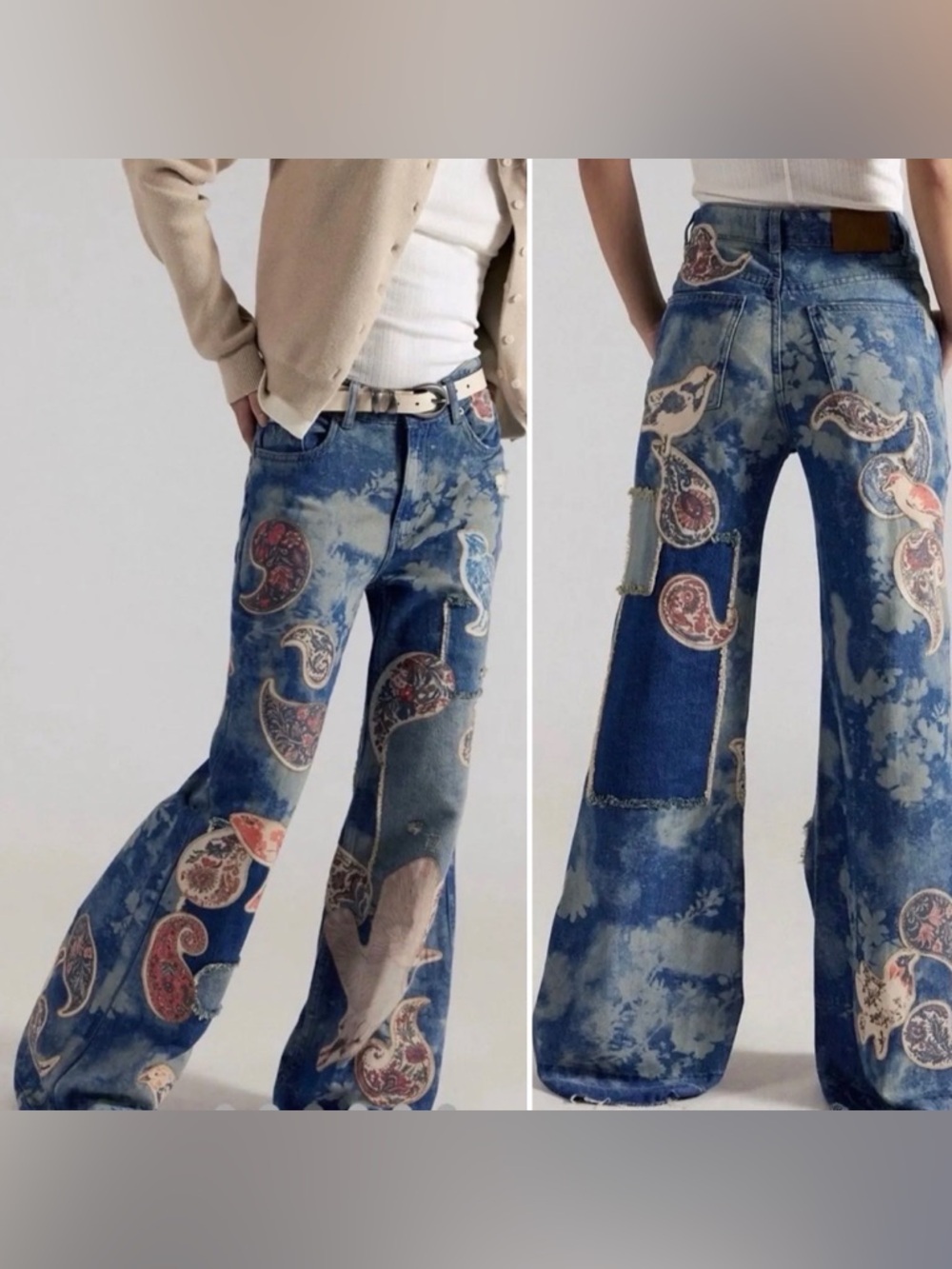NWT Free People We The Free Flying High Patched Jeans